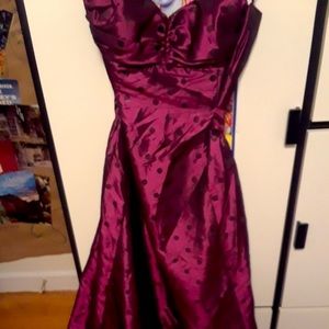 Fuschia and polka dot retro dress